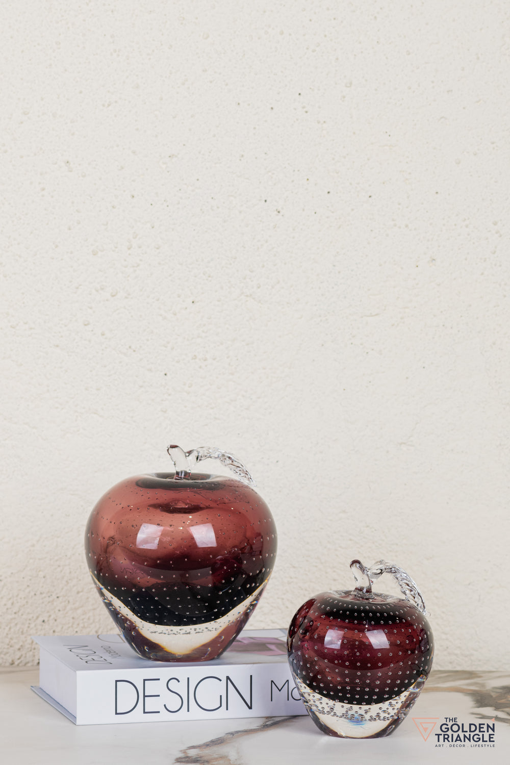 Fiore Apple Crystal Sculpture - Wine