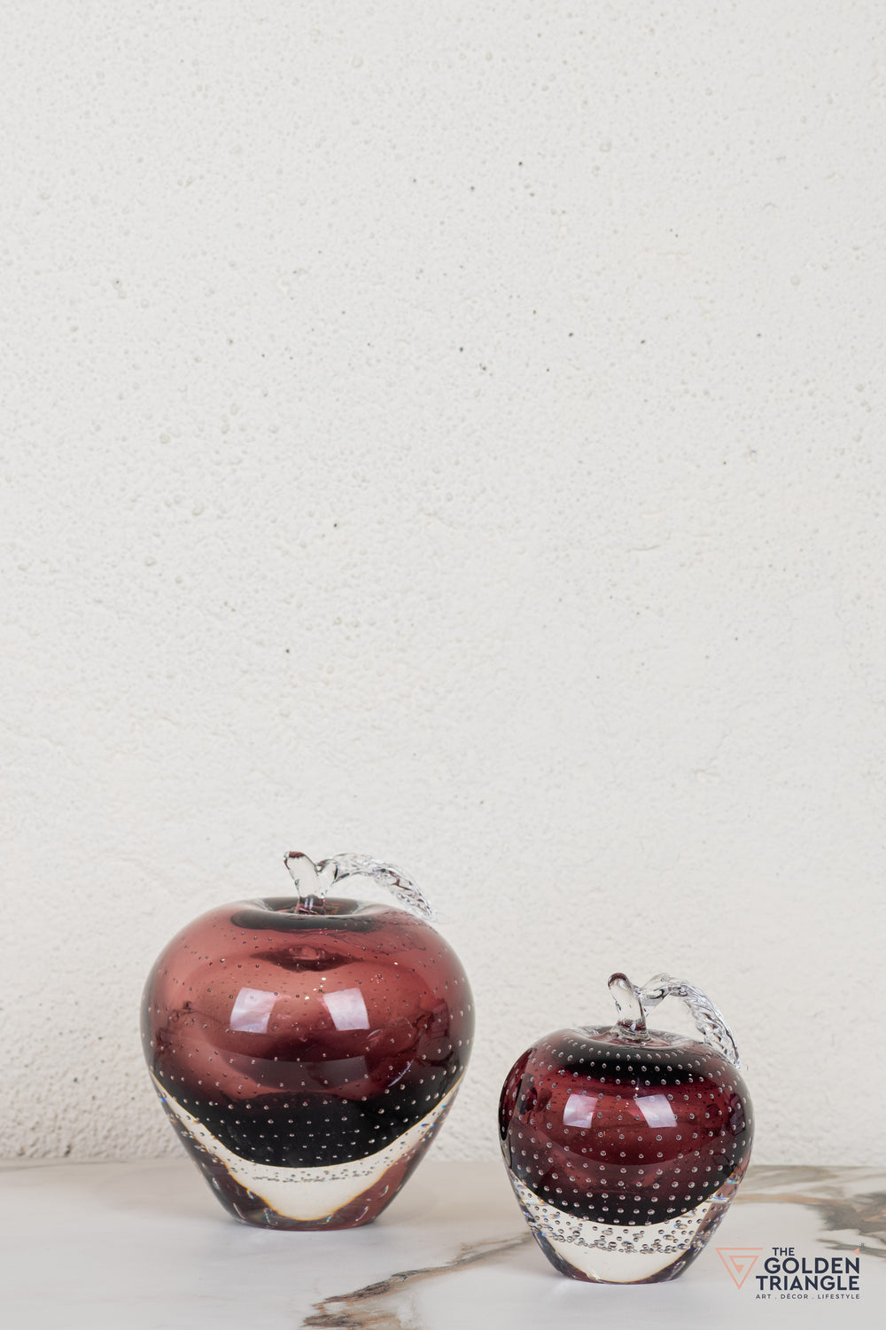 Fiore Apple Crystal Sculpture - Wine