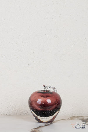Fiore Apple Crystal Sculpture - Wine