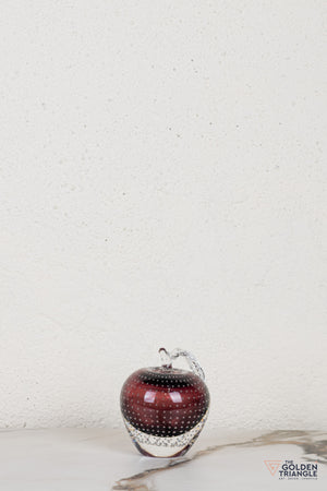 Fiore Apple Crystal Sculpture - Wine