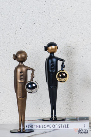 Nifty Man Holding Ball Tabletop Decor  - Gold