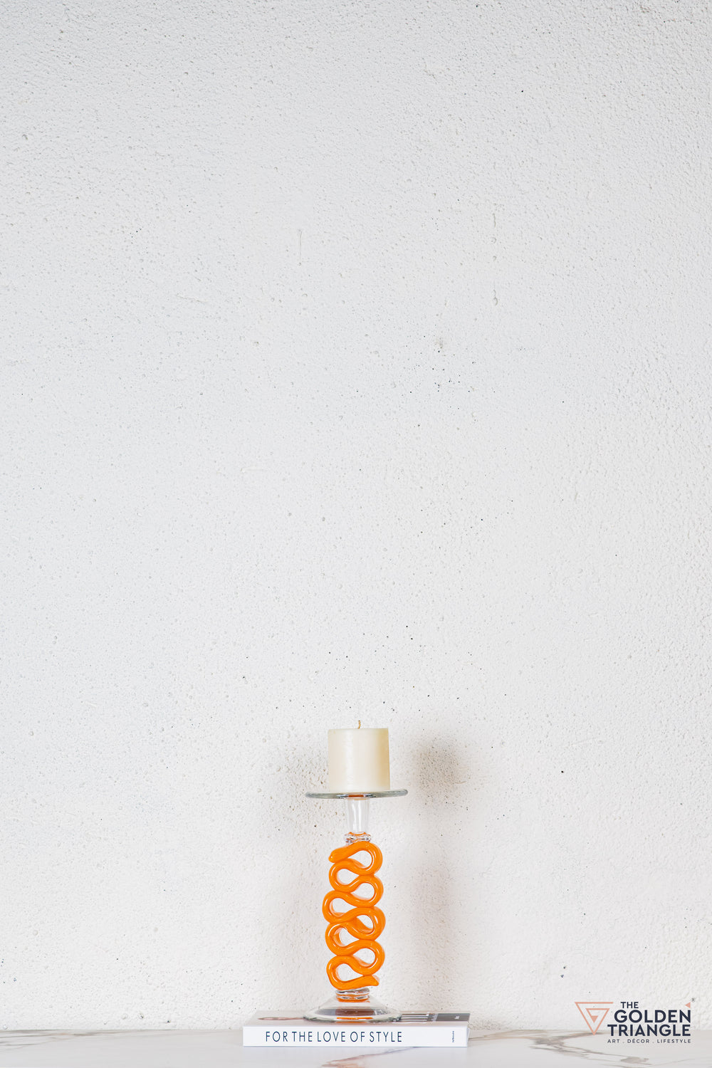 Solara Glass Candle Stand - Orange