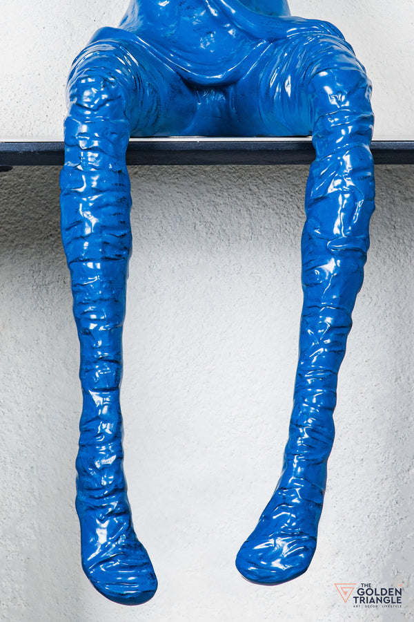 Moxie Sitting Girl Sculpture  - Blue