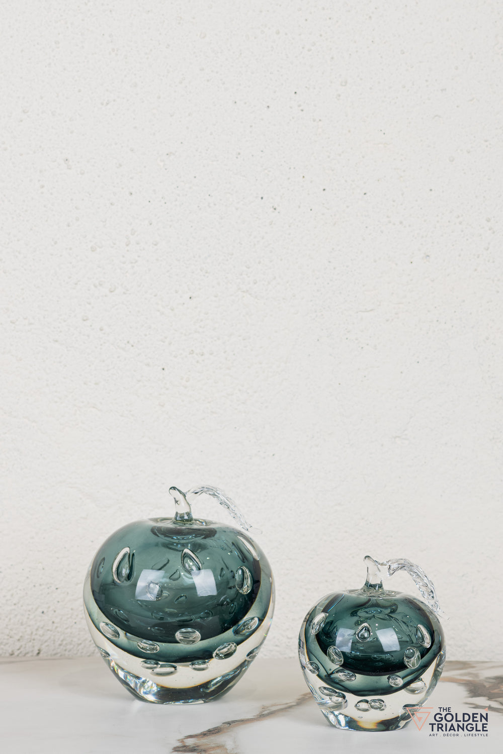 Fiore Apple Crystal Sculpture - Smoke