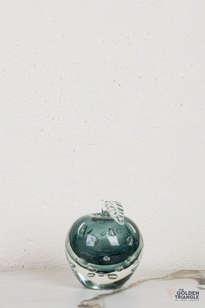 Fiore Apple Crystal Sculpture - Smoke