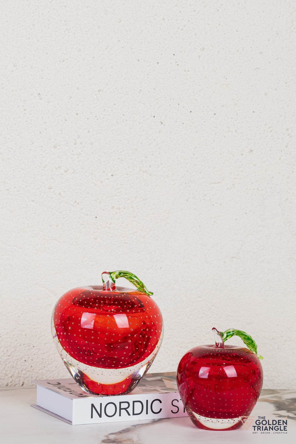 Fiore Apple Crystal Sculpture - Red