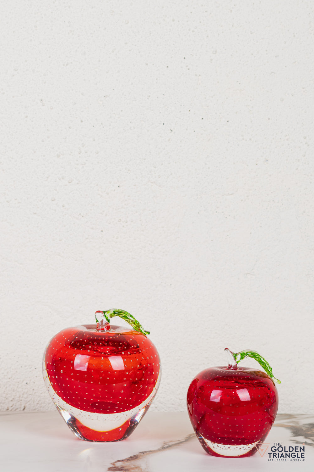 Fiore Apple Crystal Sculpture - Red