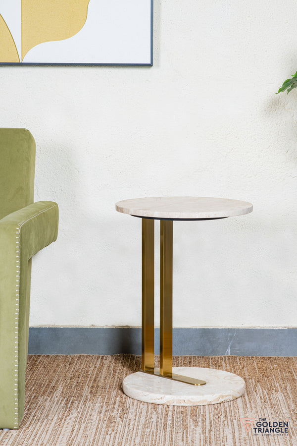 Velato Travertine Side Table