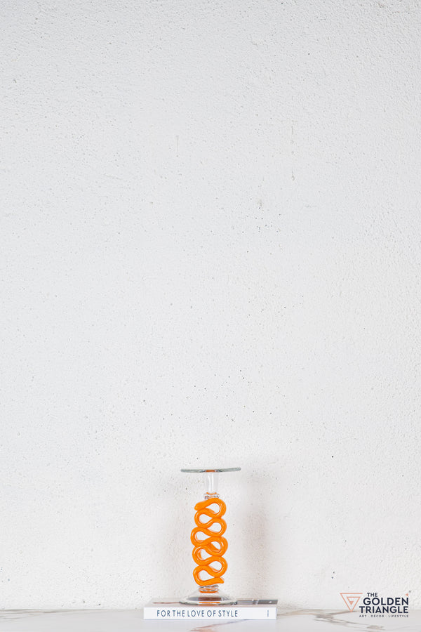 Solara Glass Candle Stand - Orange