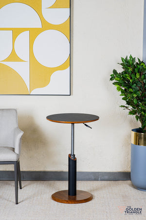 Aristo Adjustable Side Table with Wheels - Black