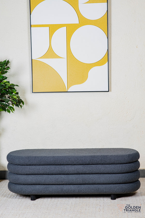 Astoria Boucle Storage Bench - Gray