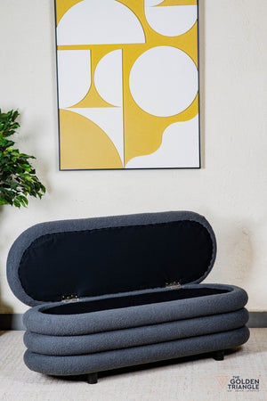 Astoria Boucle Storage Bench - Gray