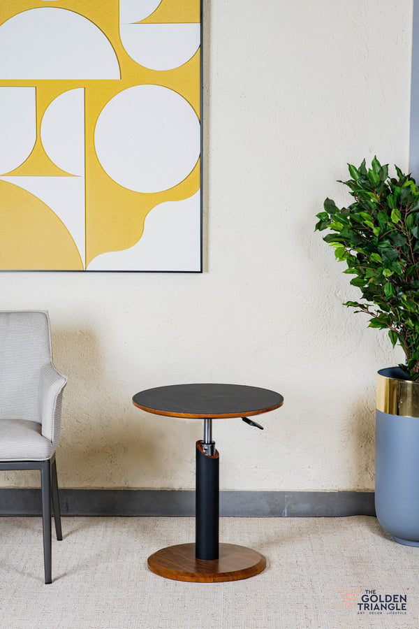 Aristo Adjustable Side Table with Wheels - Black