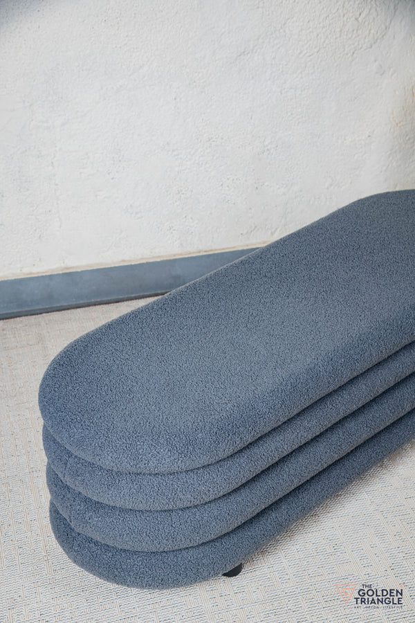 Astoria Boucle Storage Bench - Gray