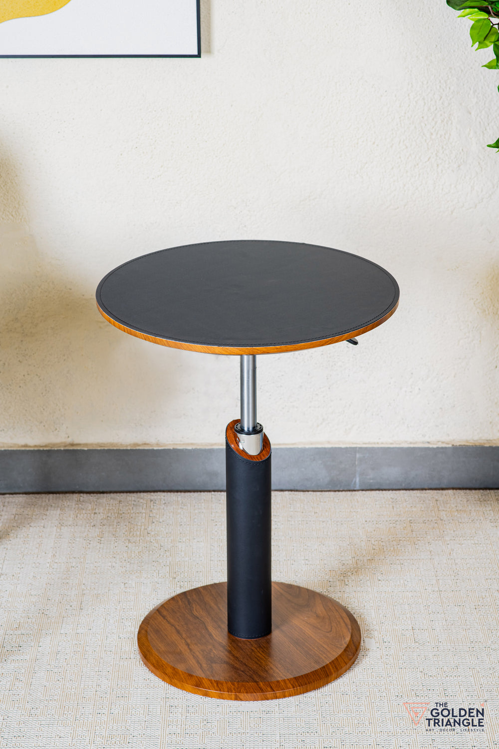 Aristo Adjustable Side Table with Wheels - Black