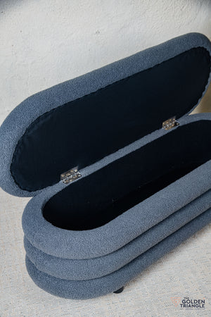 Astoria Boucle Storage Bench - Gray