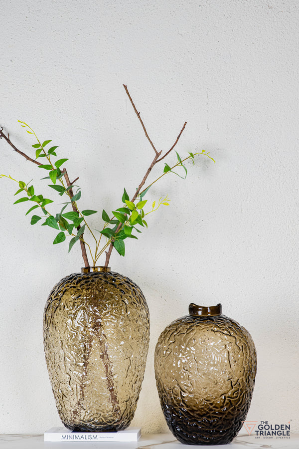 Davora Glass Vase - Brown