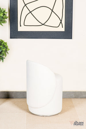 Orella Pouffe with Backrest & Swivel - White