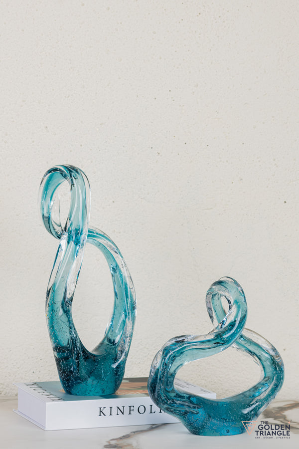 Nira Glass Sculpture - Blue