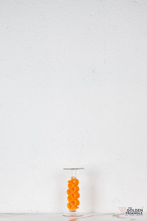Solara Glass Candle Stand - Orange