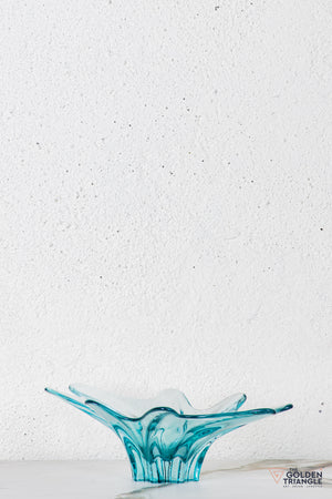 Dahila Glass Fruit Bowl  - Blue