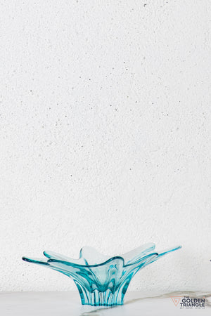 Dahila Glass Fruit Bowl  - Blue