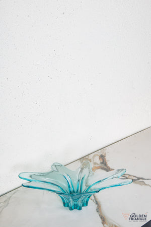 Dahila Glass Fruit Bowl  - Blue