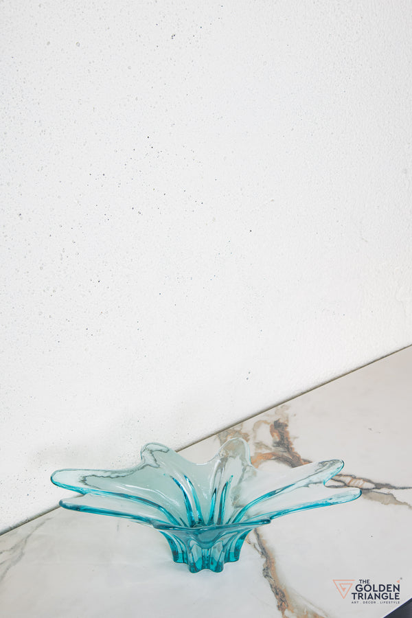 Dahila Glass Fruit Bowl  - Blue