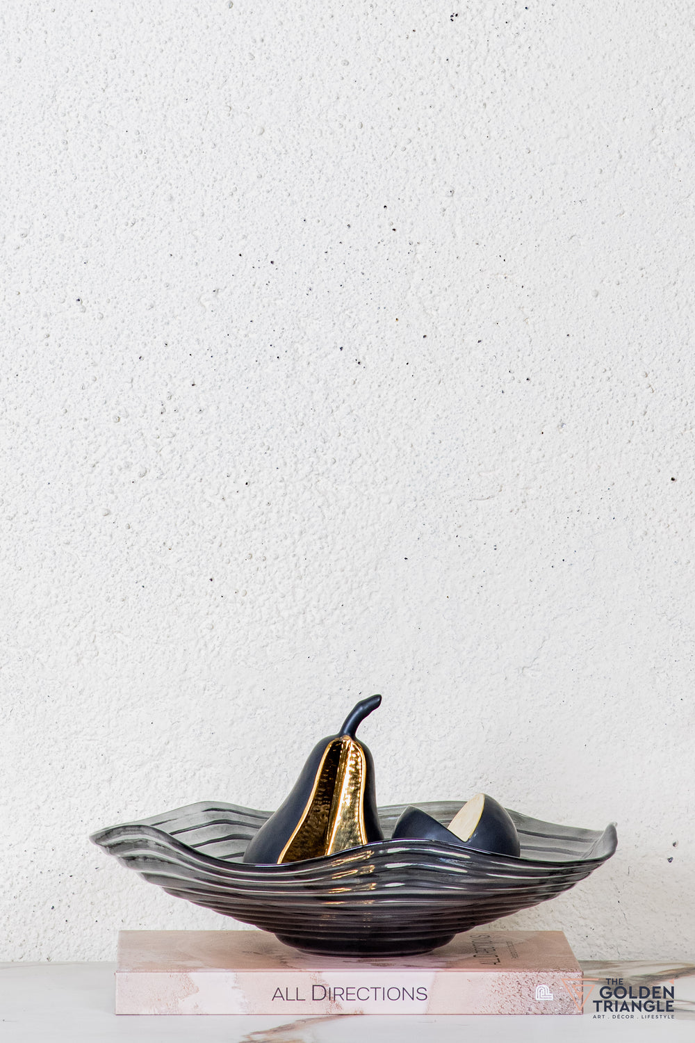 Peony Glass Fruit Bowl  - Smoke