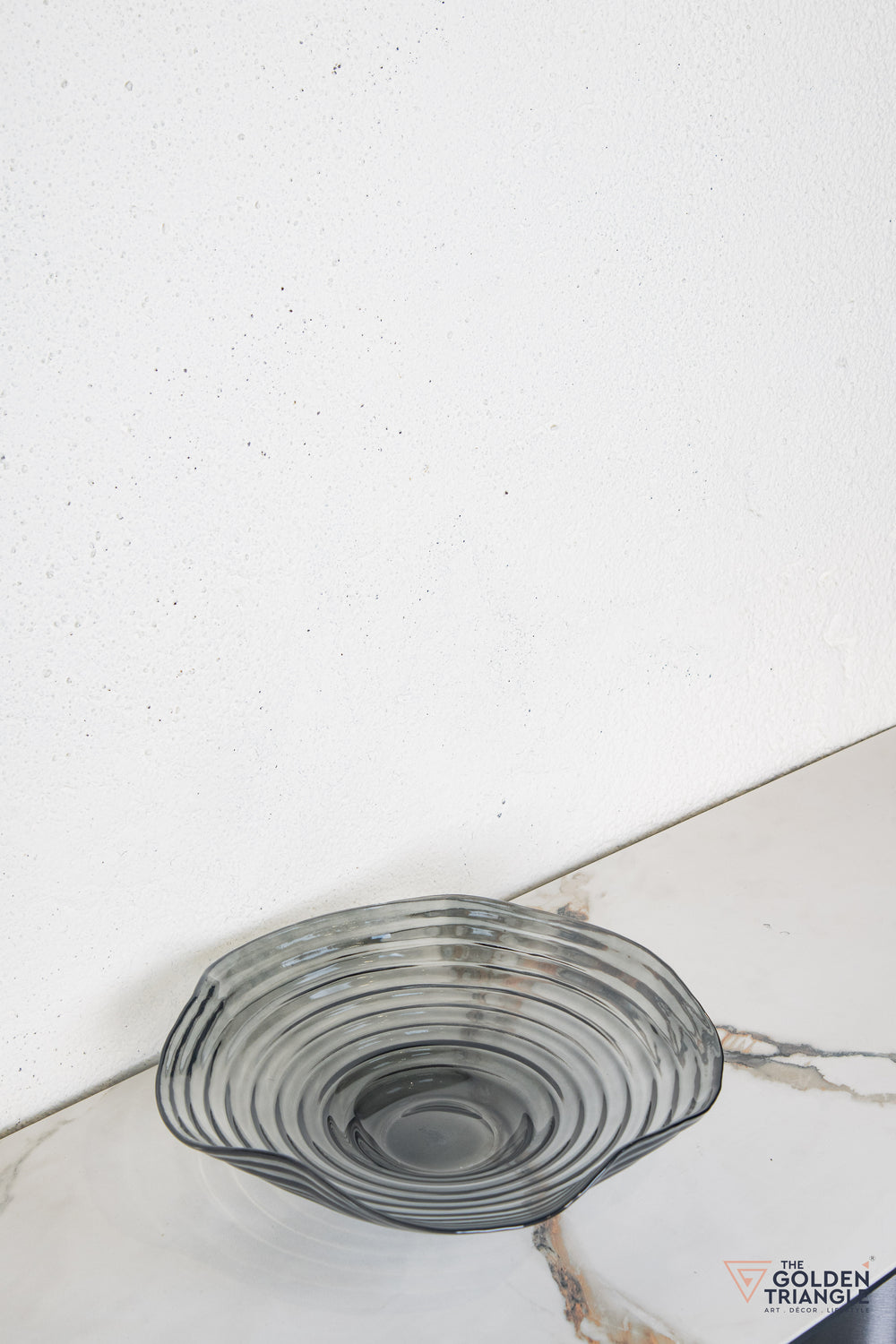 Peony Glass Fruit Bowl  - Smoke