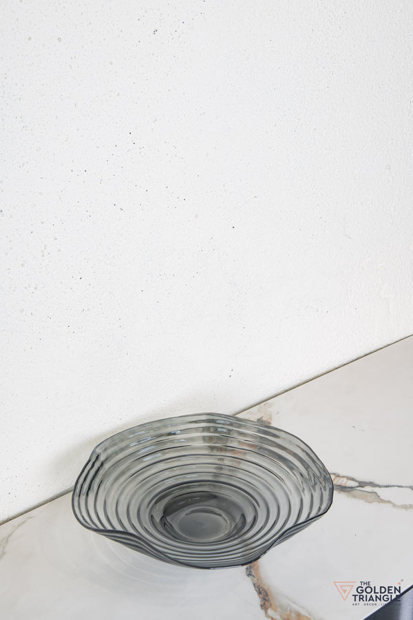 Peony Glass Fruit Bowl  - Smoke