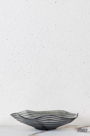 Peony Glass Fruit Bowl  - Smoke