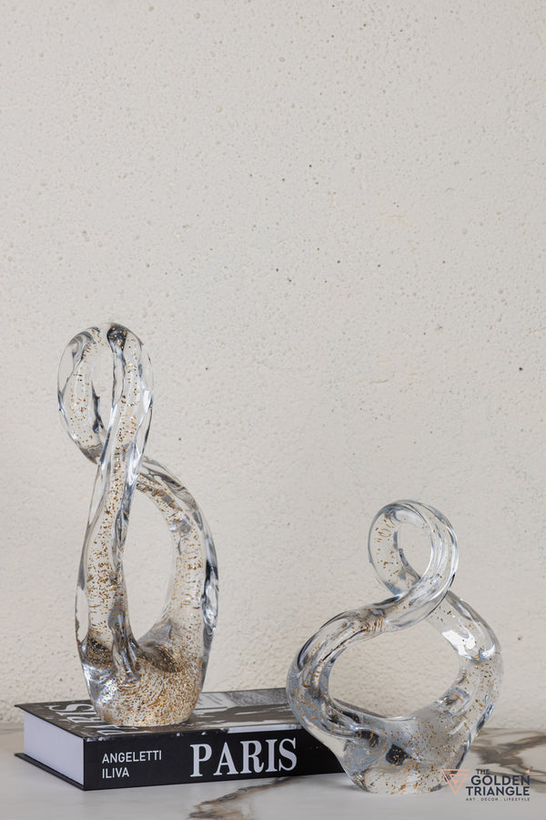 Nira Glass Sculpture - Shimmer Gold