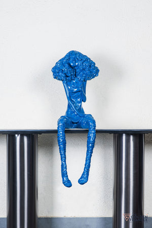 Moxie Sitting Girl Sculpture  - Blue
