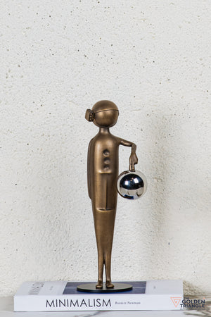 Nifty Man Holding Ball Tabletop Decor  - Gold