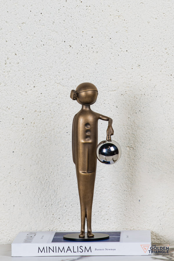 Nifty Man Holding Ball Tabletop Decor  - Gold