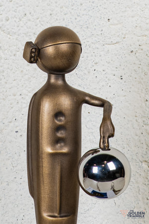 Nifty Man Holding Ball Tabletop Decor  - Gold