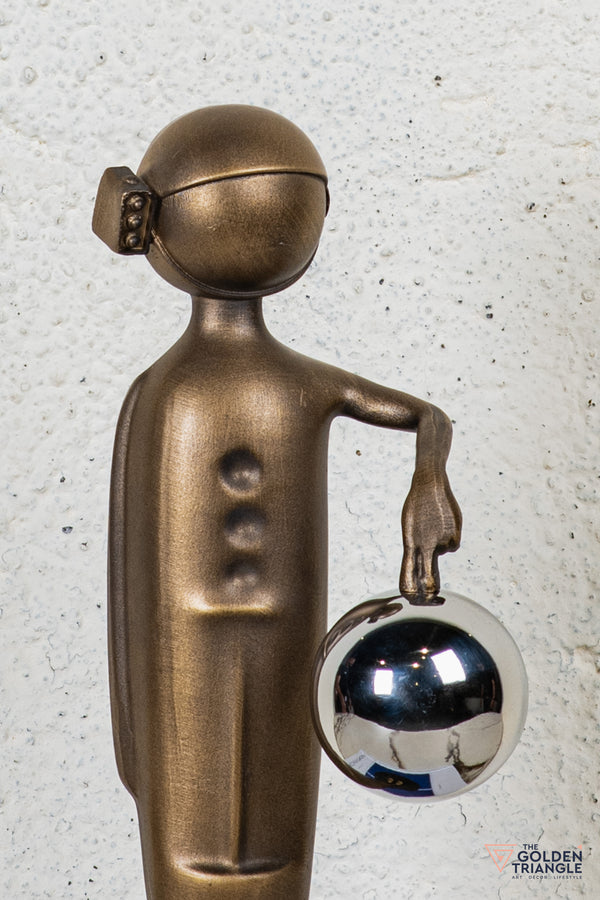 Nifty Man Holding Ball Tabletop Decor  - Gold