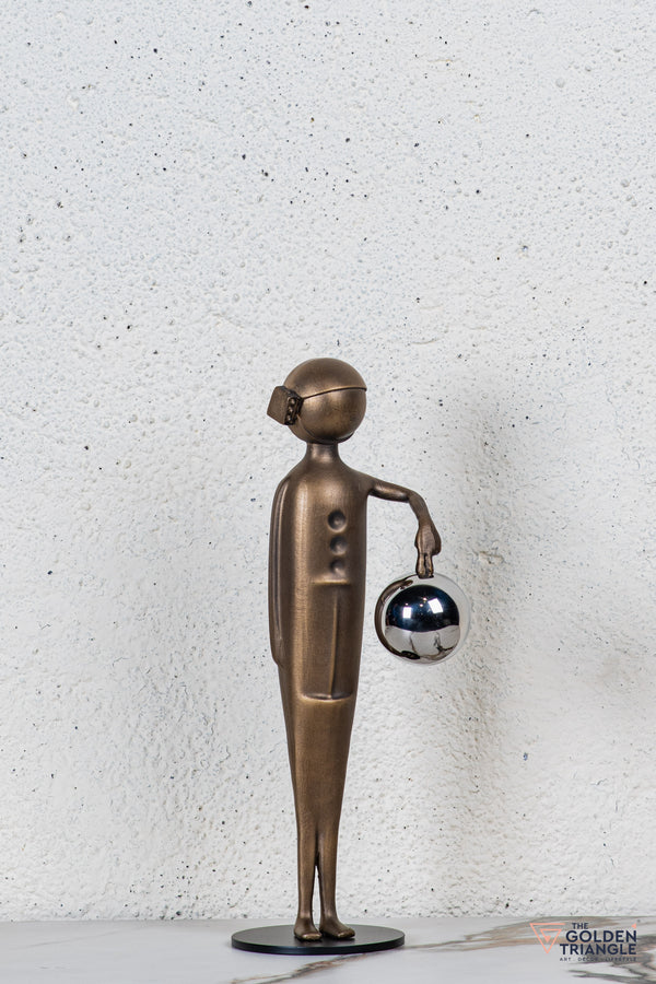 Nifty Man Holding Ball Tabletop Decor  - Gold