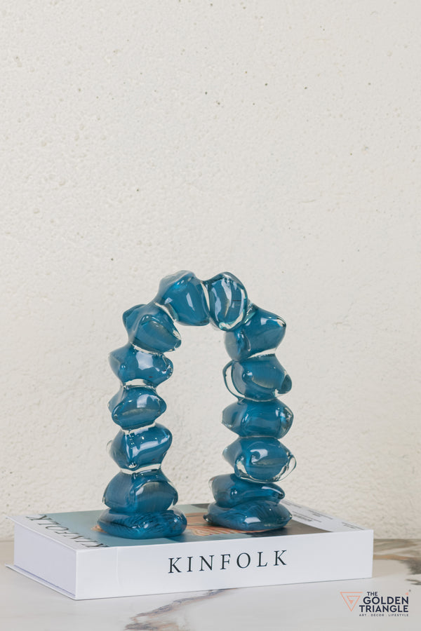 Zinnia Glass Tabletop Decor - Blue