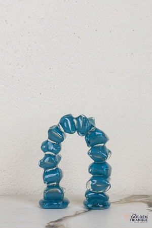 Zinnia Glass Tabletop Decor - Blue