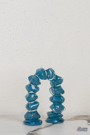 Zinnia Glass Tabletop Decor - Blue