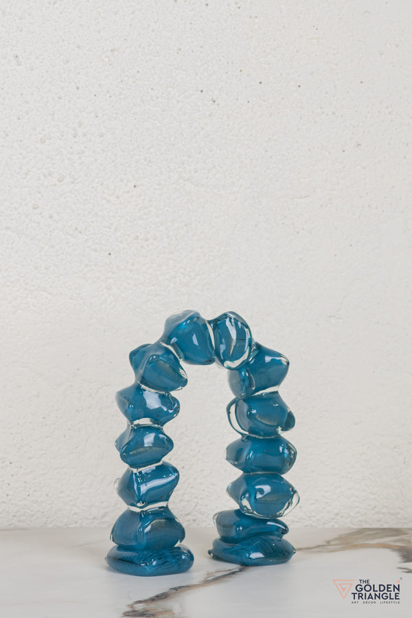 Zinnia Glass Tabletop Decor - Blue