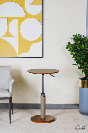 Aristo Adjustable Side Table with Wheels - Greige