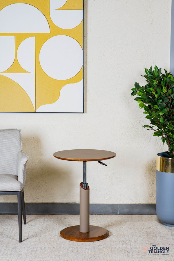 Aristo Adjustable Side Table with Wheels - Greige