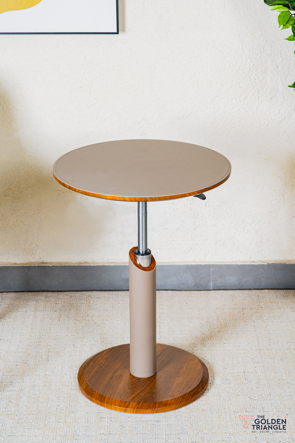 Aristo Adjustable Side Table with Wheels - Greige