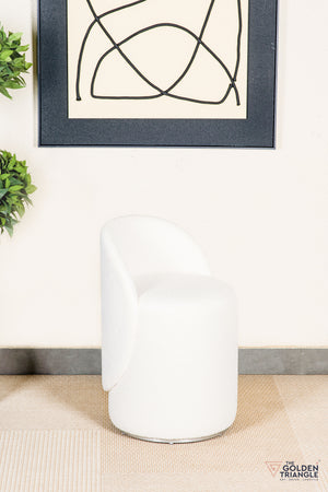 Orella Pouffe with Backrest & Swivel - White