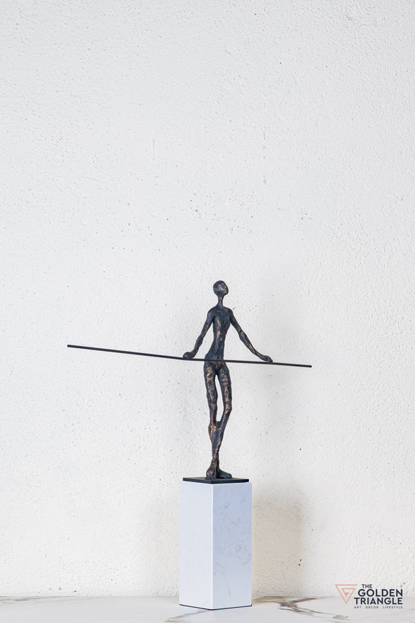 Rilo Gymnast Sculpture - Antique Black