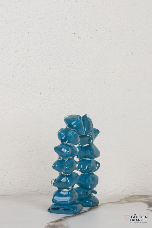 Zinnia Glass Tabletop Decor - Blue