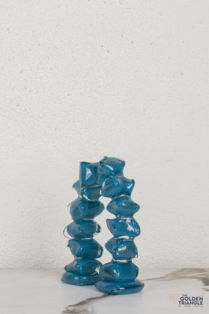 Zinnia Glass Tabletop Decor - Blue
